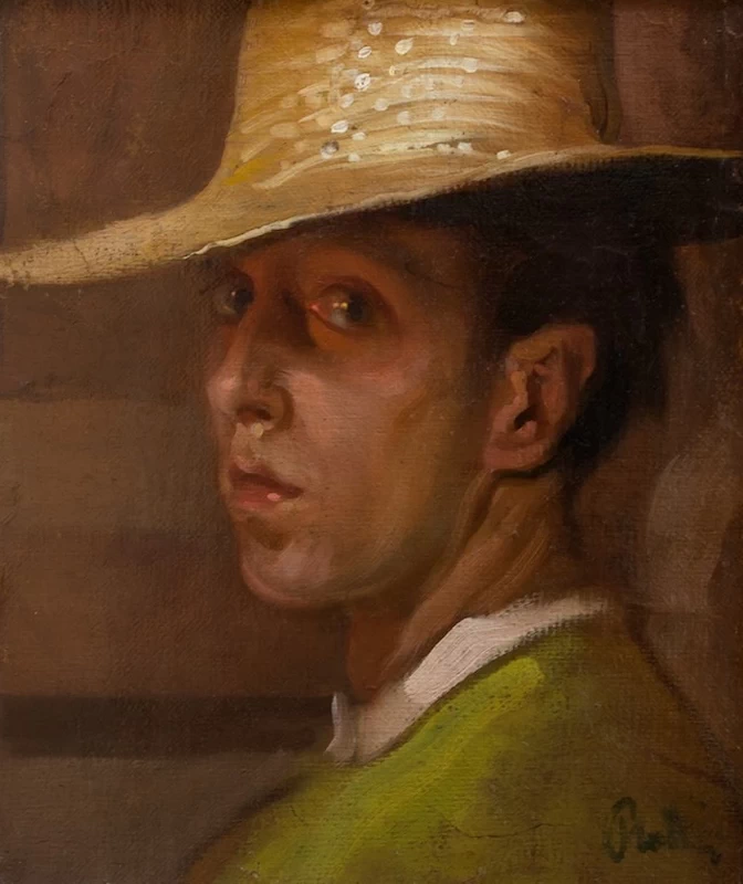 Autoritratto con cappello di paglia
